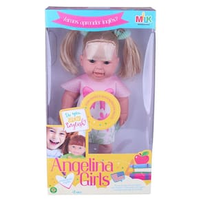 Boneca Angelina Bilíngue Loira Milk Brinquedos 677