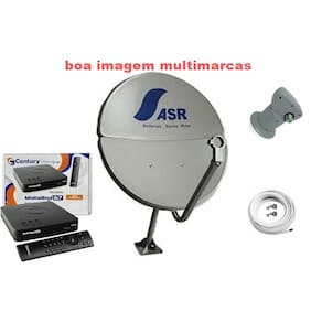 Antena Parabólica Bipartida Santa Rita 60cm com Recepitor Digital HD da Century B7