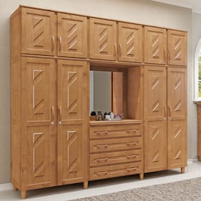 Guarda-Roupa 10 Portas 4 Gavetas Freijó Capelinha Madeira Pinus - Cavazotto