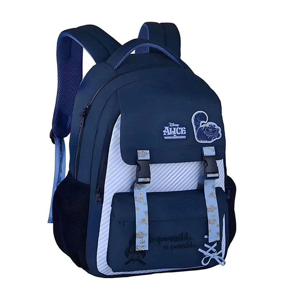 Mochila De Costas Escolar Alice No Pais Das Maravilhas Azul