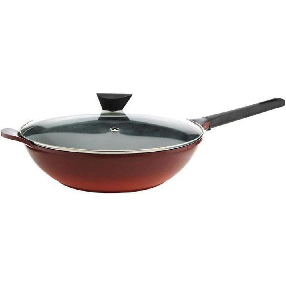 Frigideira Wok Revestimento Cerâmico 30 Cm Vermelho Neoflam