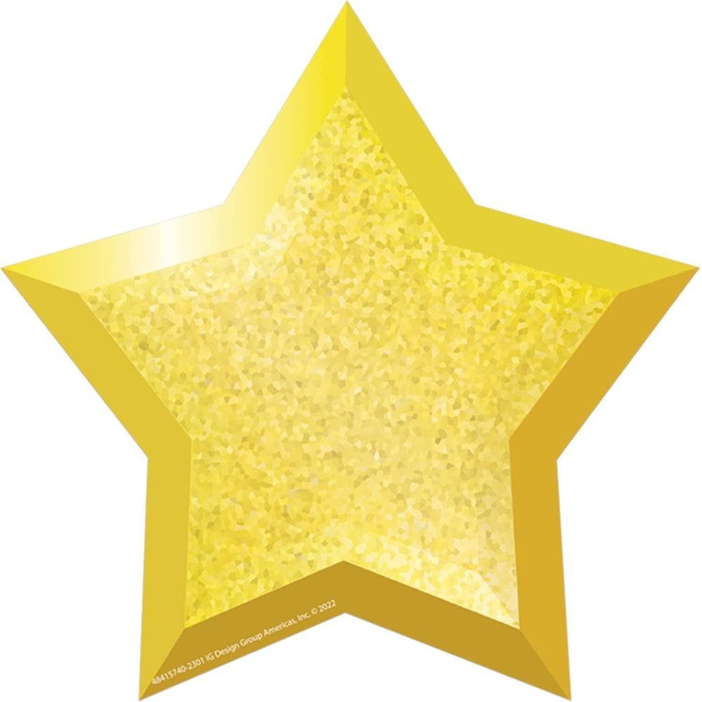 Decorações de sala de aula Eureka Gold Star Paper Cut-Out x36