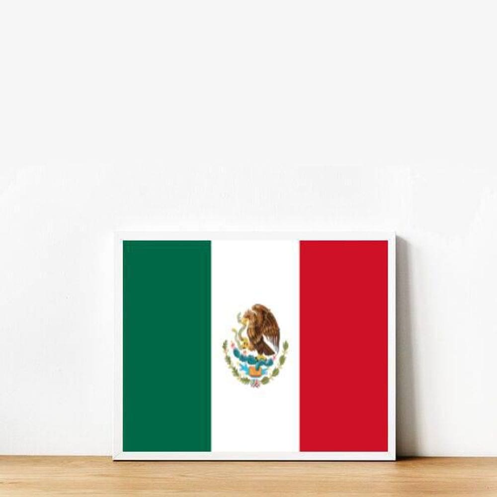 Quadro Decorativo Bandeira México 24X18Cm