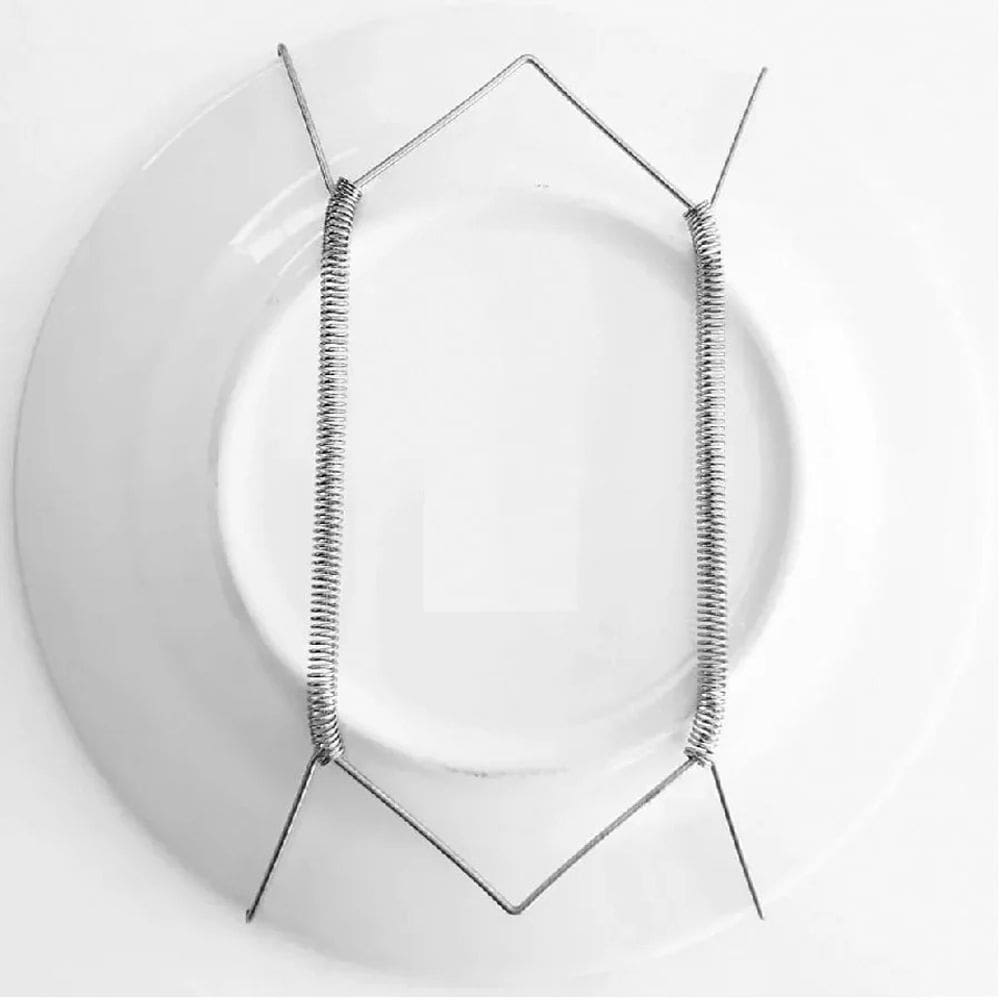 Suporte Gancho Mola Dourada Prato Decorativo (18 a 30cm)