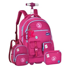 Kit Mochila De Rodas Luluca Lancheira Com Estojo Box - Rosa