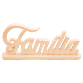 Palavra Família Em Cerâmica Decoração Sala Escritório - Bege