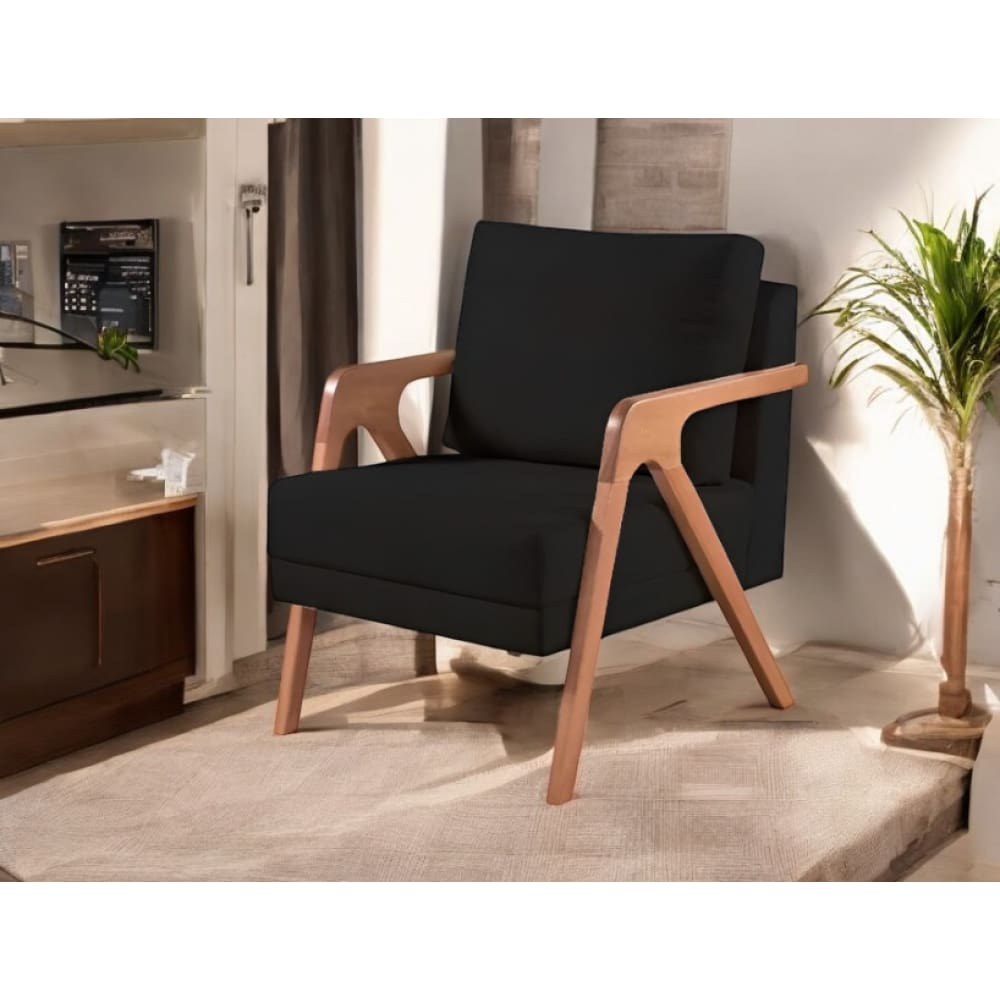 Poltrona Aura Tecido Suede Preto - FRI Varejo