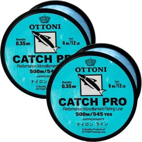 Kit 6 Linhas Pesca Monofilamento Ottoni 0,35MM 6kg/12lb 500M