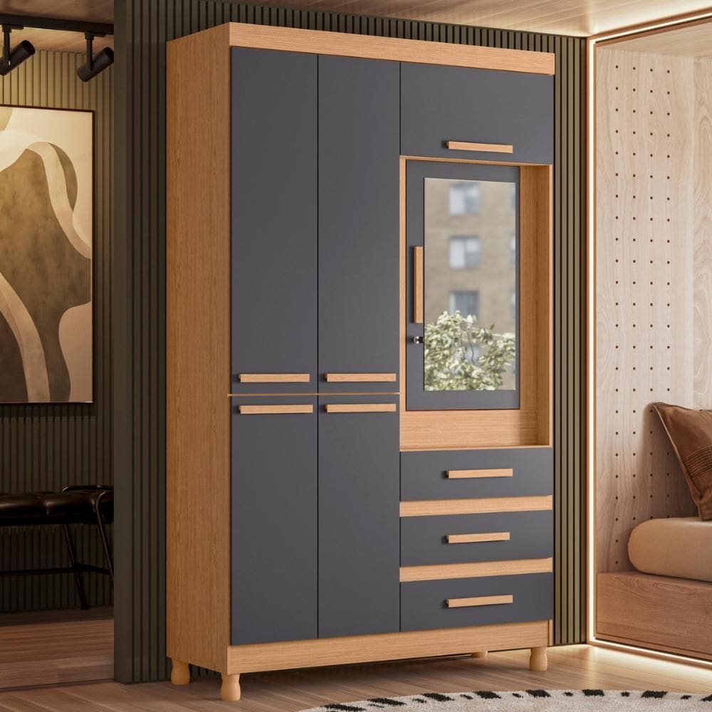 Guarda Roupa Solteiro Florença Freijo Titanium