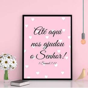 Quadro Até Aqui Nos Ajudou O Senhor 33X24Cm