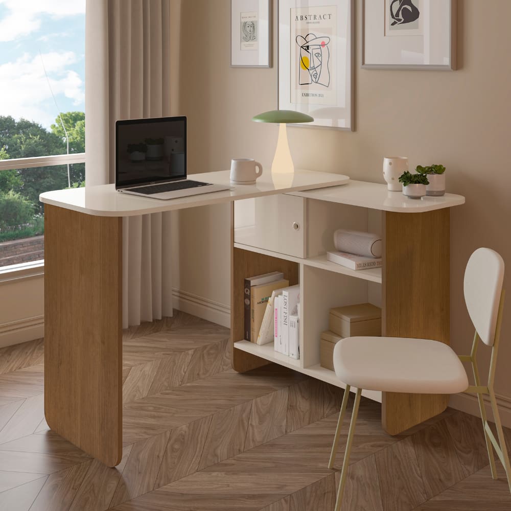 Mesa Escrivaninha Nomad Cinamomo/Off White