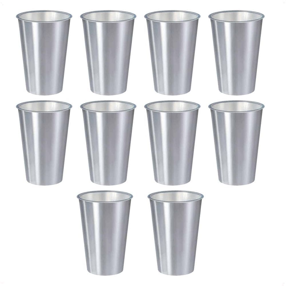 Kit 10 Copos 500 Ml Label Inox 14X8,5Cm Leve Multiuso
