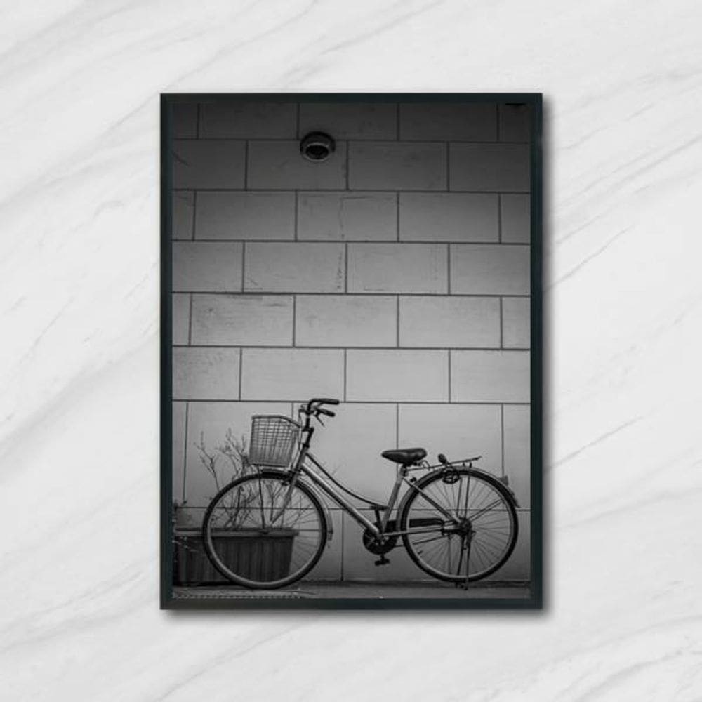 Quadro Fotografia Bicicleta Muro 24X18Cm