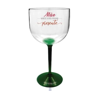 Taça Gin Bicolor KrystalON 550ml - Transparente e Verde