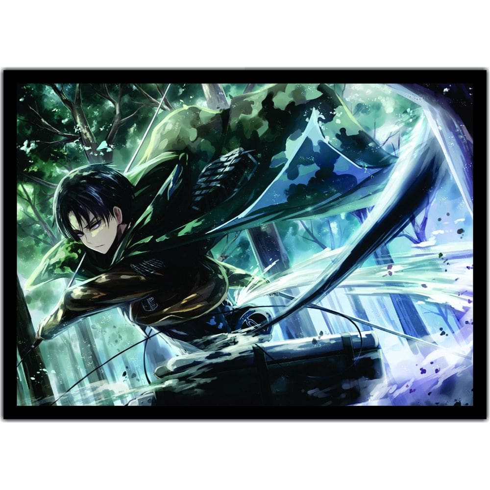 Quadro Anime Ataque De Titãs Desenho Com Moldura G01