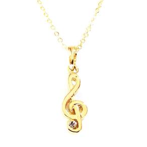 Colar Cordão Nota Musical Sifrão Folheado Ouro 18k