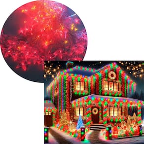 Pisca Cascata Varal Estrelas 408 LEDs Luz Colorido 220v 10m