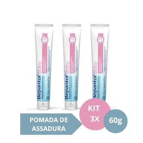 Kit com 3 Cremes Pomada de Assadura 60gr Cada - Bepantol