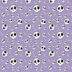 Papel De Parede Adesivo Lilas Decorativo Caveirinha Lavavel
