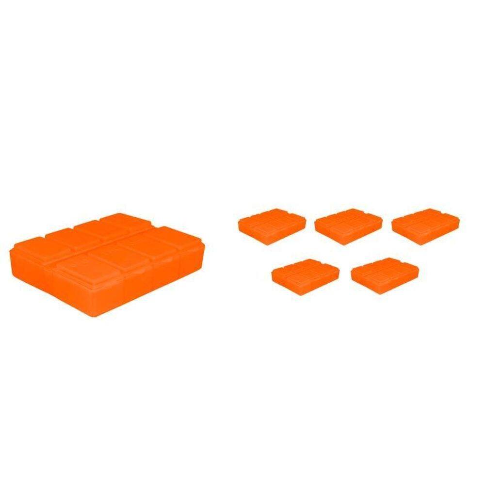 Kit 6 Porta Comprimido Alaranjado Plástico
