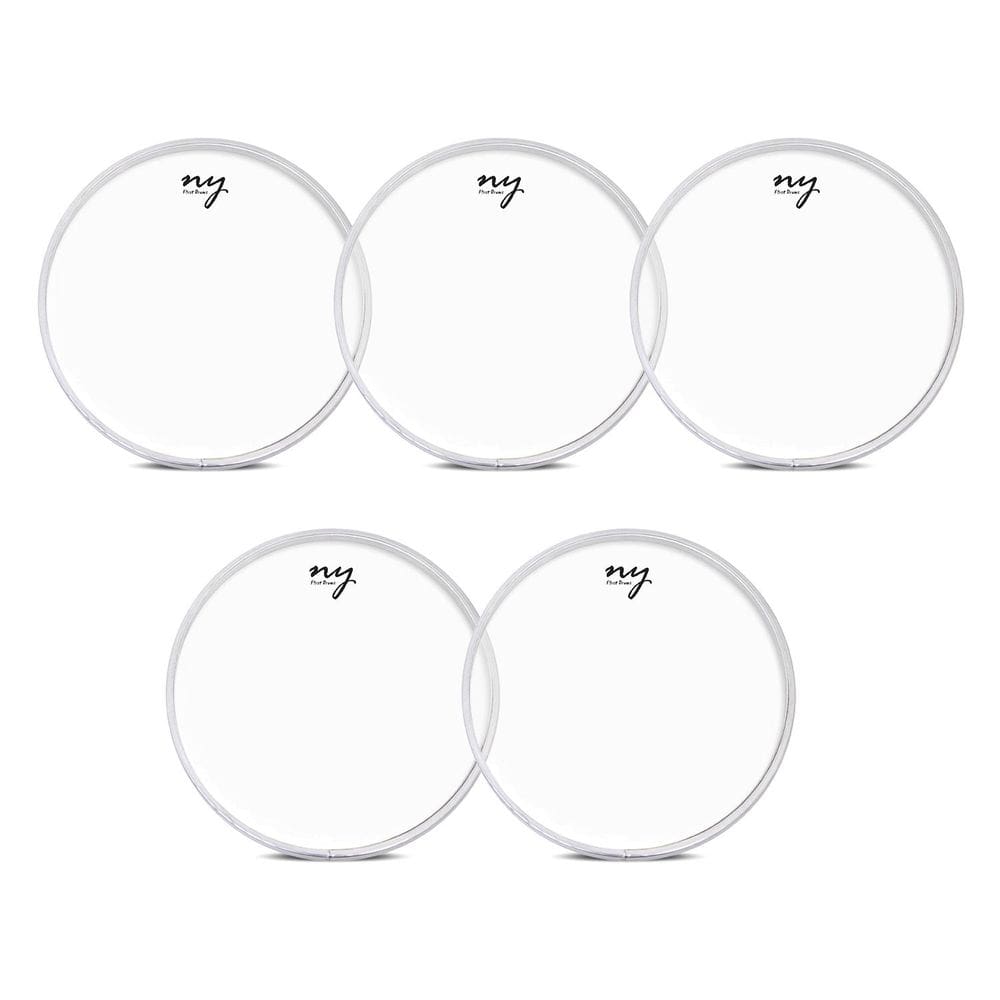 Kit 5 Peles Clear Transparentes para Bateria 10&quot; New York