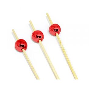 Palito De Bambu Com Bolinhas Vermelha 20 Un Silverfestas