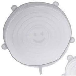 Kit 6 Tampas Silicone Reutilizável Transparente Elástica