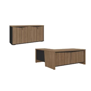 Conjunto Ecritório: Mesa 6221+ Balcão com 4 portas 6293