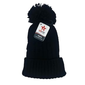 Touca Frio Pompom Preta Redstar Gorro Lã Tricot Inverno