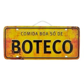 Placa De Carro Decorativa Em Madeira Comida Boa Só De Boteco