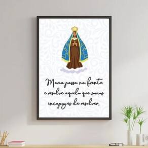 Quadro Maria Passa Na Frente 24X18Cm - Madeira Preta