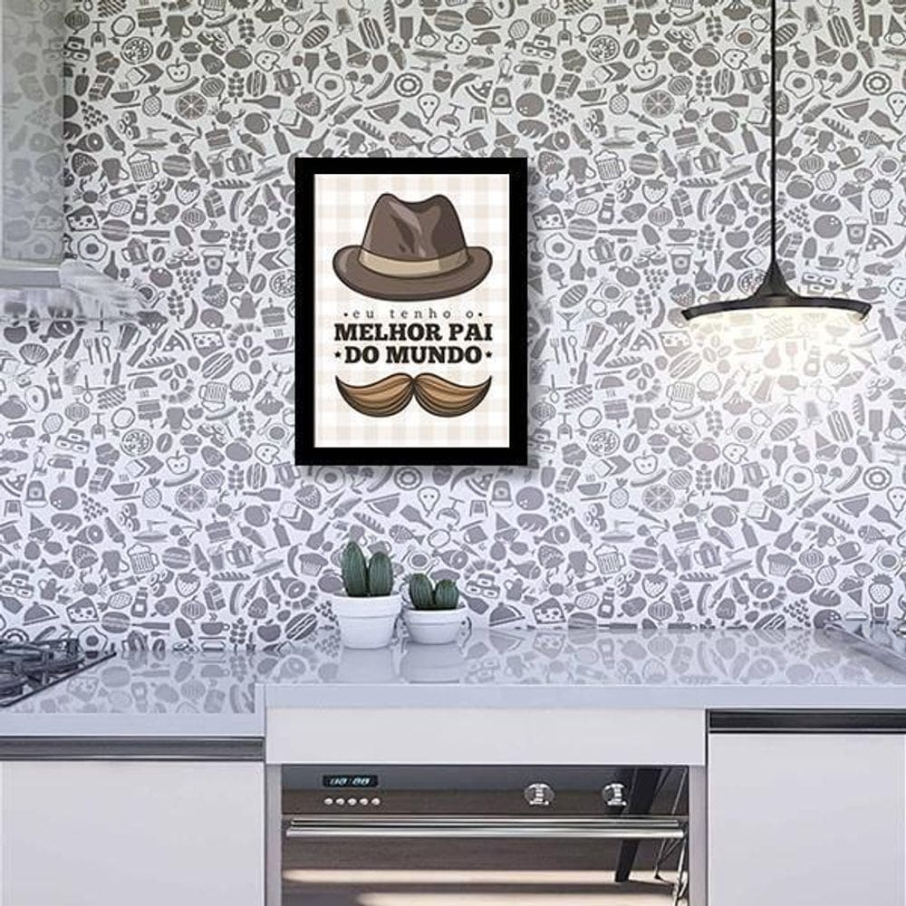 Quadro Eu Tenho O Melhor Pai Do Mundo 24X18Cm - Com Vidro