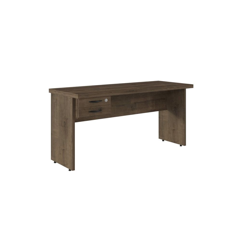 Mesa para Escritório com 2 Gavetas Design Moderno Carvalho
