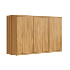 Armário Aéreo de Cozinha 120cm com 3 Portas 100% Mdf Noruega Amendoa