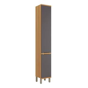 Paneleiro Simples com 2 Portas 100% Mdf Noruega Amêndoa/Cinza