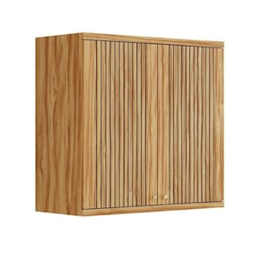 Armário Aéreo de Cozinha 80cm com 2 Portas Fresadas 100% Mdf Noruega Amendoa