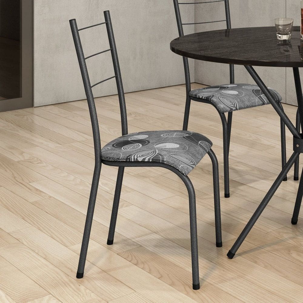 Kit com 04 Cadeiras Kelly 90cm X 44cm X 35cm Prata