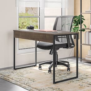 Mesa com Pé de Aço para Escritório Design Moderno Branco e Preto