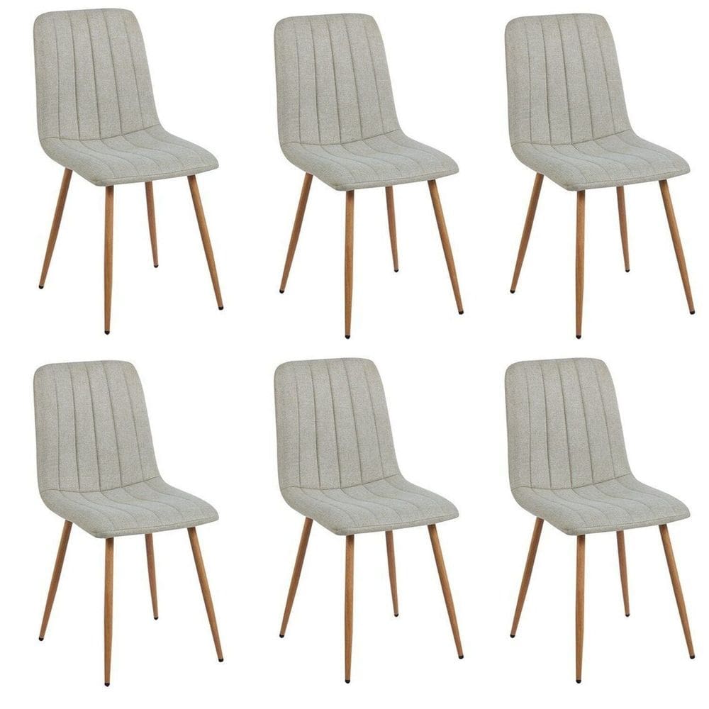 Conjunto com 6 Cadeiras V1002 89cm X 44cm Nude