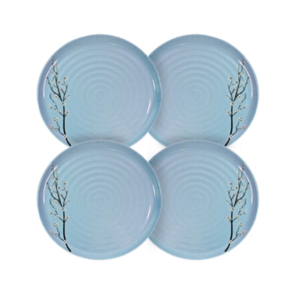 Kit 4 Pratos De Mesa Linha Sakura Azul 27Cm - Ad.
