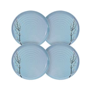 Kit 4 Pratos De Mesa Linha Sakura Azul 27Cm - Ad.