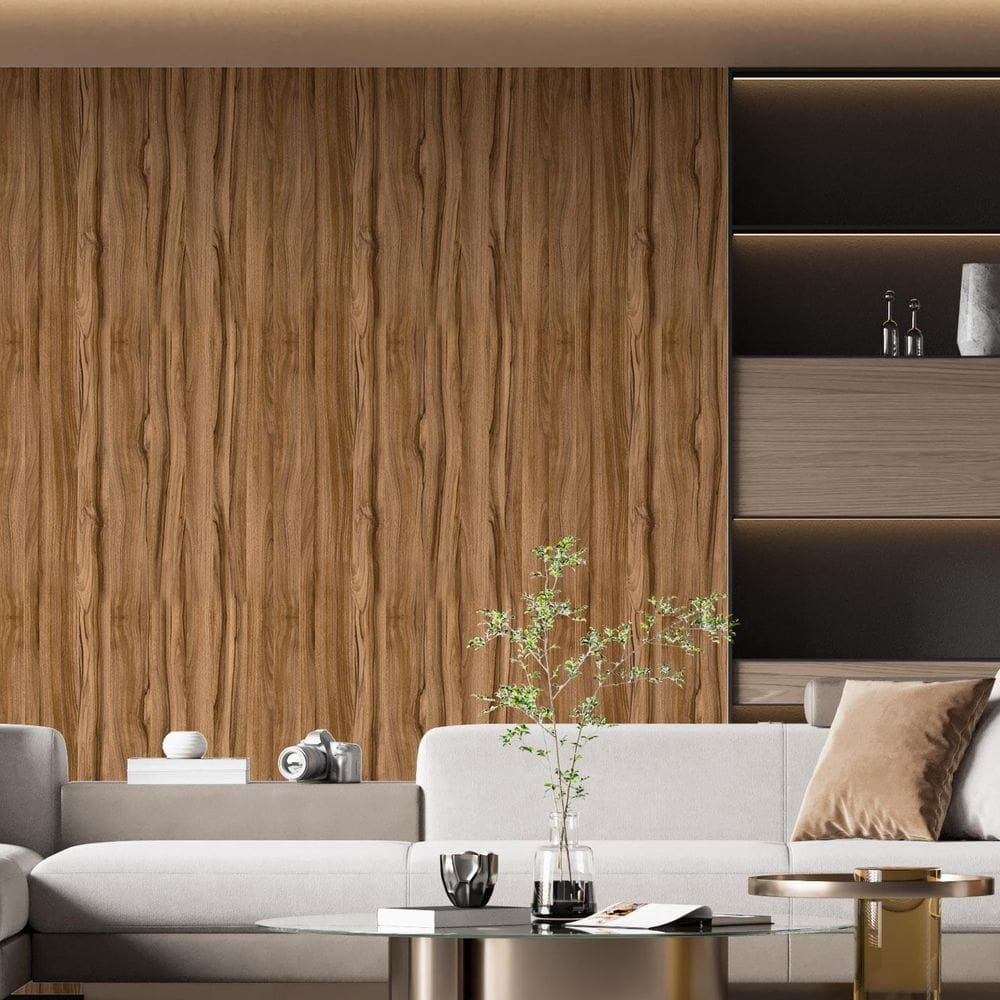 Kit 2 Rolos Papel De Parede Adesivo Madeira Ondulada 3,0M