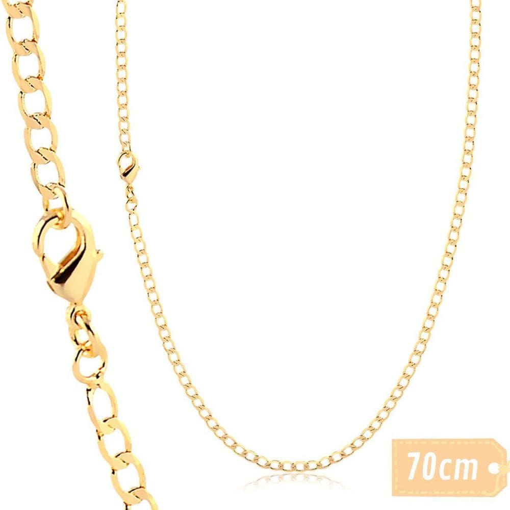Corrente Masculina Grumet Banhada A Ouro 18K 70Cm 3Mm