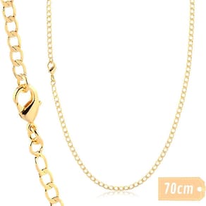 Corrente Masculina Grumet Banhada A Ouro 18K 70Cm 3Mm