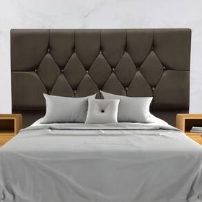 Cabeceira Para Cama Box Estofada King 195 Cm Suede Madri Marrom