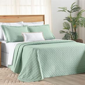 Cobre Leito Queen Verity 200 Fios Bordado 3 Peças Menta