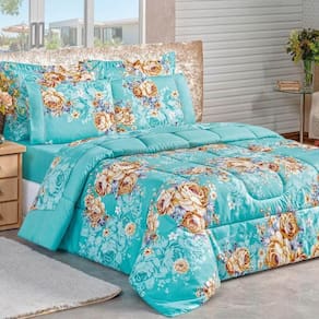 Edredom Queen 200 Fios Dupla Face 3 Peças Naturalle Jasmine
