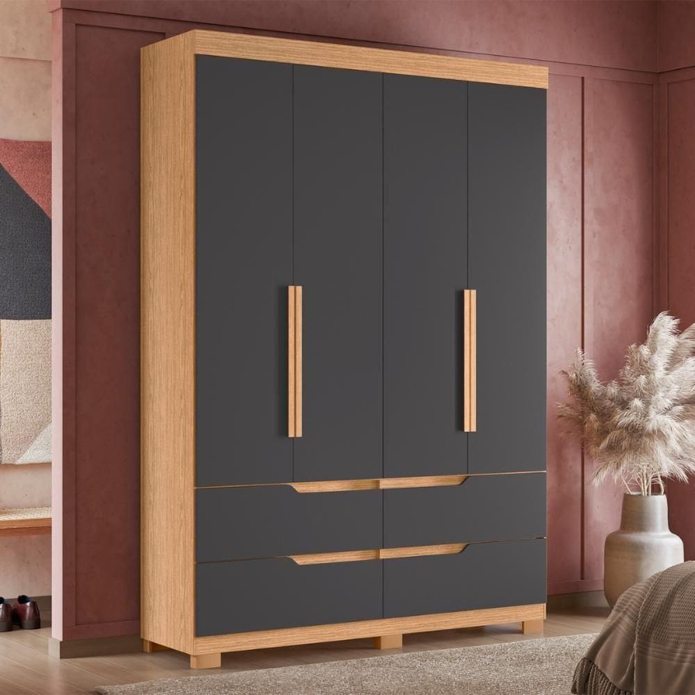 Roupeiro Savana Freijo Titanium - Espaço e Organize com Estilo