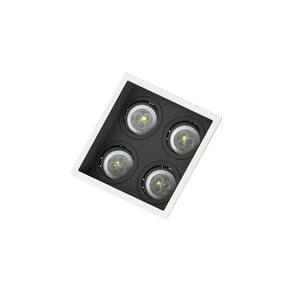 Spot Embutir Recuado Save Energy 4 Lâmpadas Branco-preto