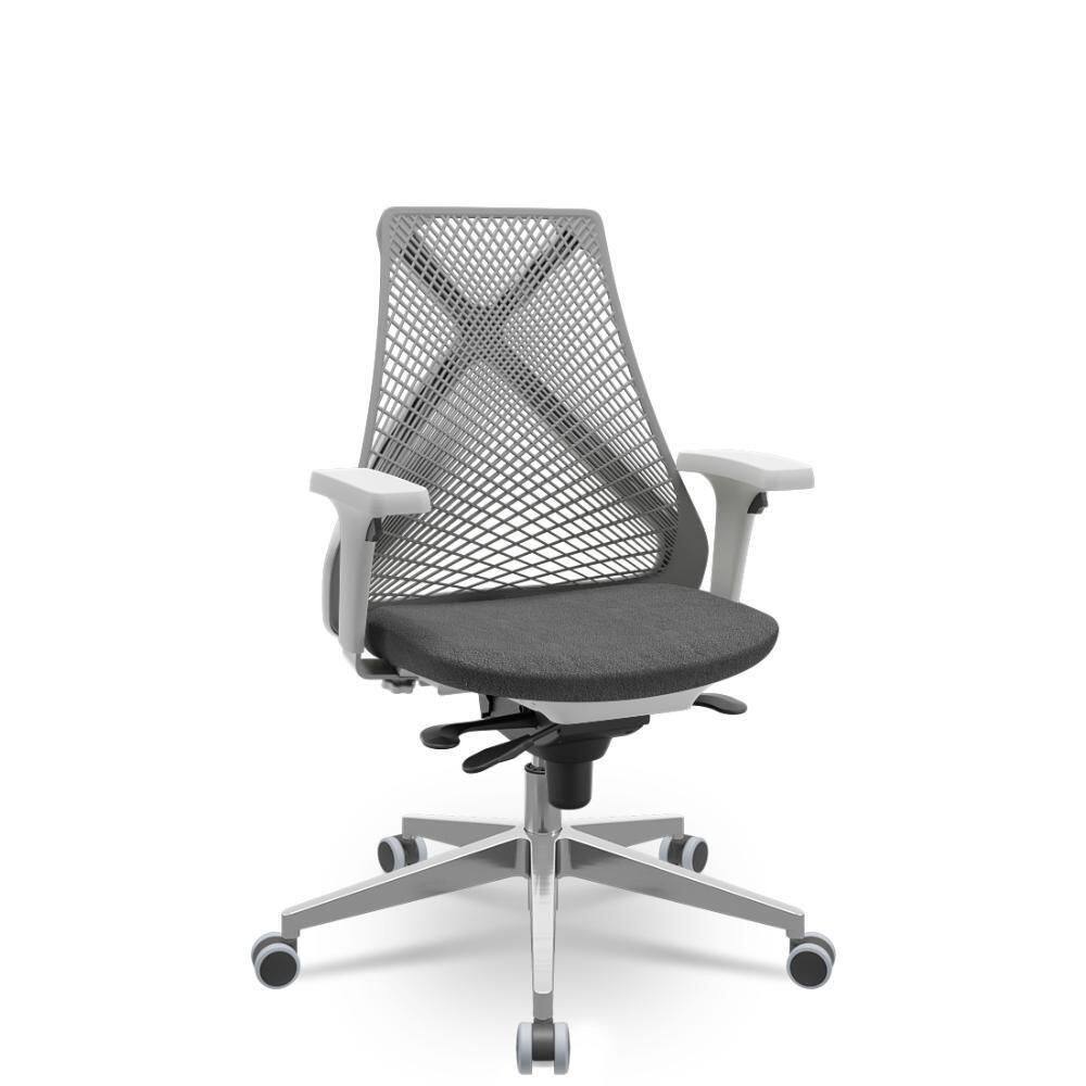 Cadeira Bix X+ Poliéster Slider Cinza